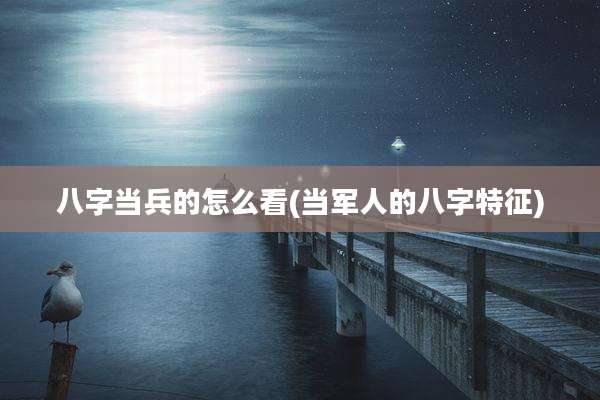 八字当兵的怎么看(当军人的八字特征)