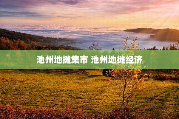 池州地摊集市 池州地摊经济