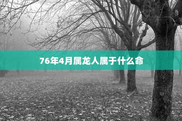 76年4月属龙人属于什么命