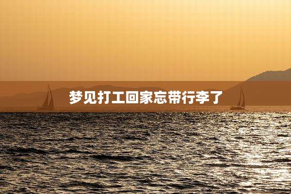 梦见打工回家忘带行李了