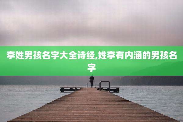 李姓男孩名字大全诗经,姓李有内涵的男孩名字