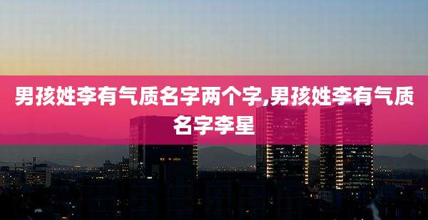 男孩姓李有气质名字两个字,男孩姓李有气质名字李星