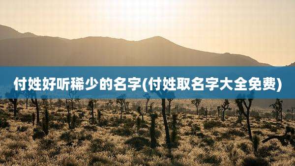 付姓好听稀少的名字(付姓取名字大全免费)