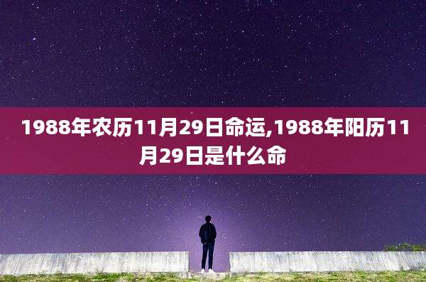 1988年农历11月29日命运,1988年阳历11月29日是什么命