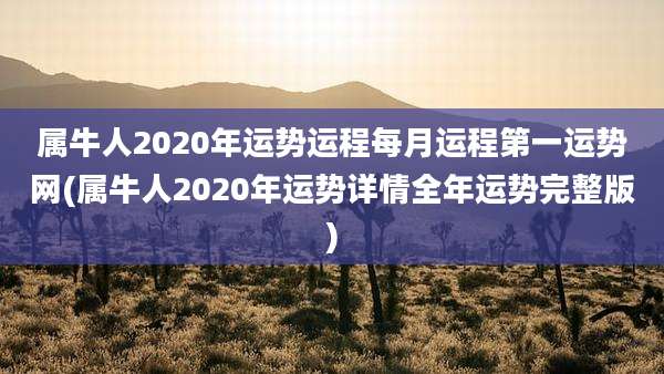 属牛人2020年运势运程每月运程第一运势网(属牛人2020年运势详情全年运势完整版)