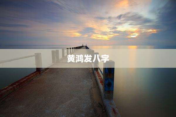 黄鸿发八字