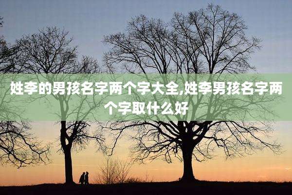 姓李的男孩名字两个字大全,姓李男孩名字两个字取什么好