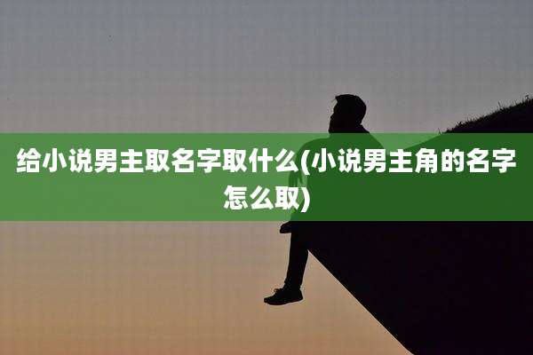 给小说男主取名字取什么(小说男主角的名字怎么取)