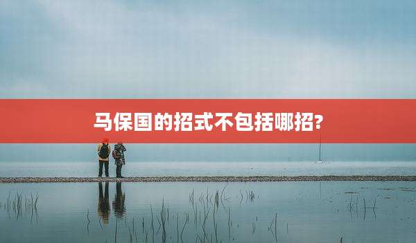 马保国的招式不包括哪招?