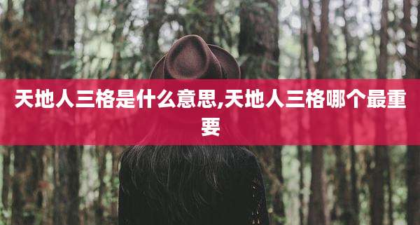 天地人三格是什么意思,天地人三格哪个最重要
