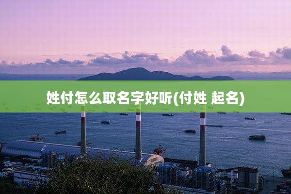 姓付怎么取名字好听(付姓 起名)