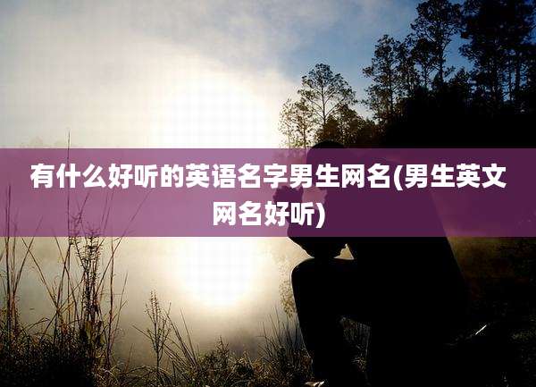 有什么好听的英语名字男生网名(男生英文网名好听)
