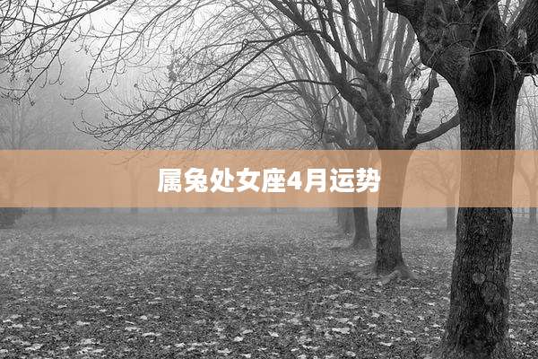 属兔处女座4月运势