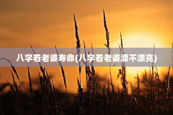 八字看老婆寿命(八字看老婆漂不漂亮)