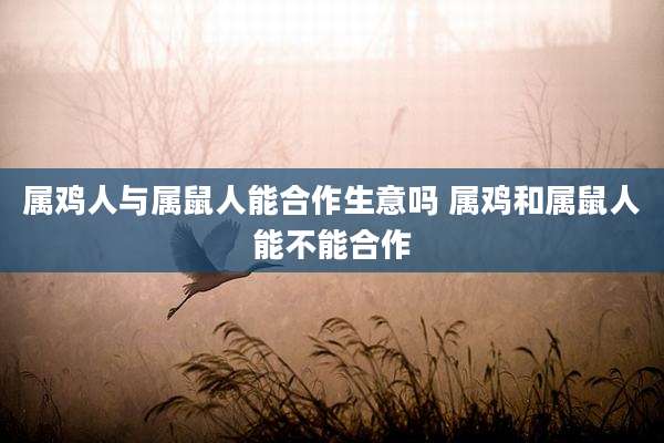 属鸡人与属鼠人能合作生意吗 属鸡和属鼠人能不能合作
