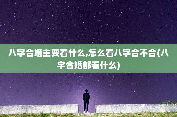 八字合婚主要看什么,怎么看八字合不合(八字合婚都看什么)