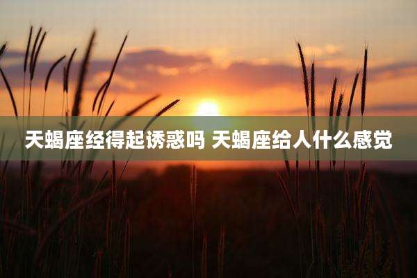 天蝎座经得起诱惑吗 天蝎座给人什么感觉
