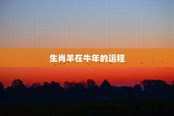 生肖羊在牛年的运程