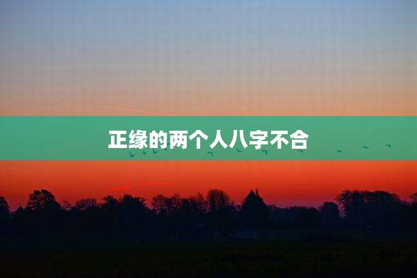 正缘的两个人八字不合