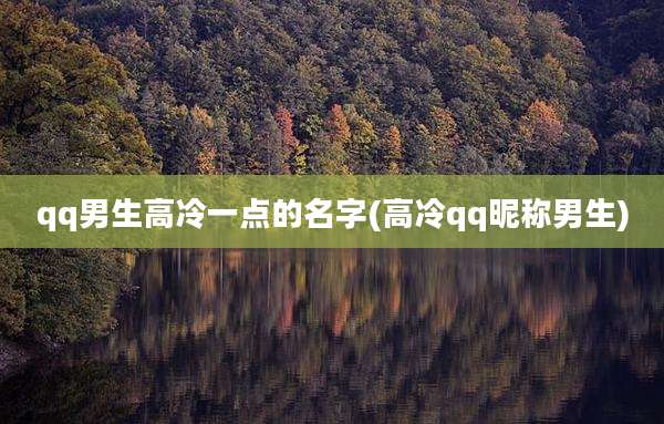 qq男生高冷一点的名字(高冷qq昵称男生)