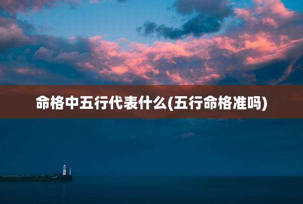 命格中五行代表什么(五行命格准吗)