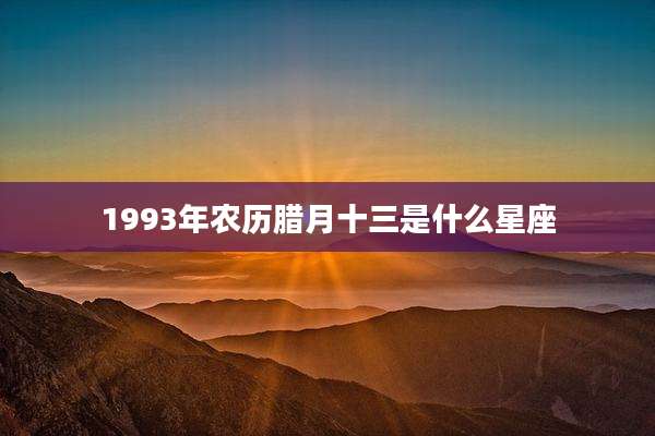 1993年农历腊月十三是什么星座