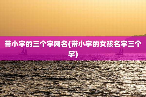 带小字的三个字网名(带小字的女孩名字三个字)