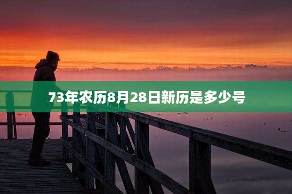 73年农历8月28日新历是多少号