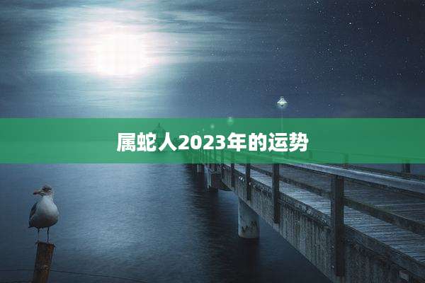 属蛇人2023年的运势