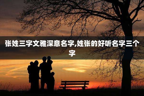 张姓三字文雅深意名字,姓张的好听名字三个字