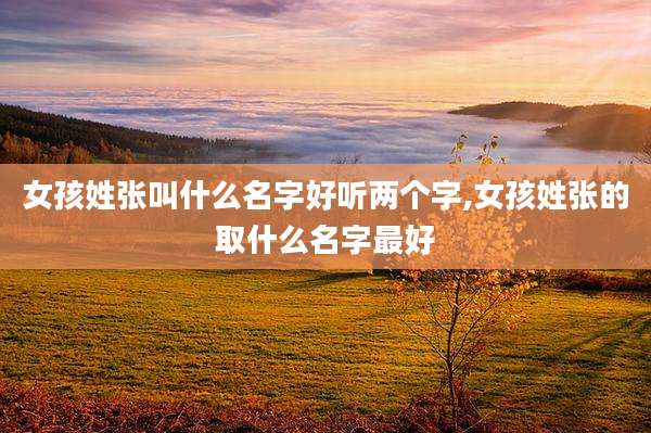 女孩姓张叫什么名字好听两个字,女孩姓张的取什么名字最好