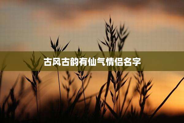 古风古韵有仙气情侣名字