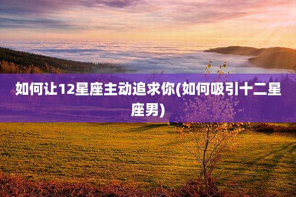 如何让12星座主动追求你(如何吸引十二星座男)