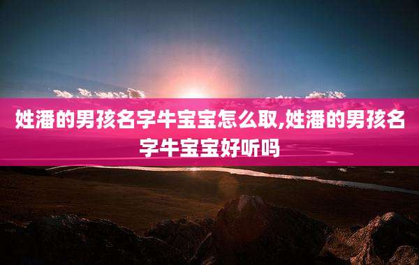 姓潘的男孩名字牛宝宝怎么取,姓潘的男孩名字牛宝宝好听吗