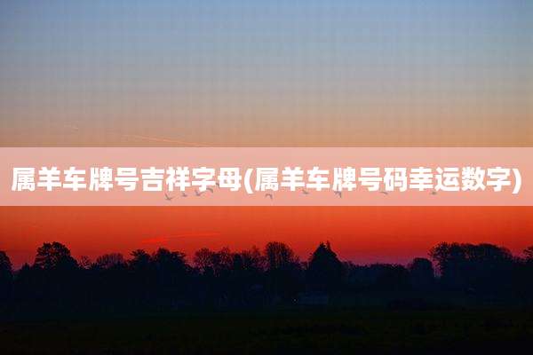 属羊车牌号吉祥字母(属羊车牌号码幸运数字)