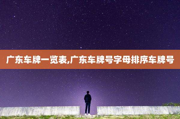 广东车牌一览表,广东车牌号字母排序车牌号