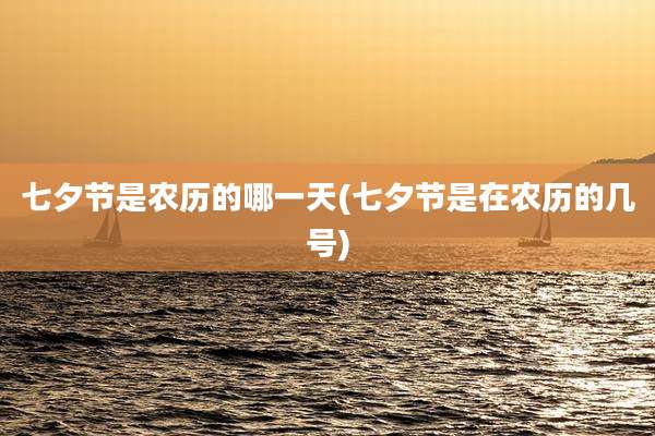 七夕节是农历的哪一天(七夕节是在农历的几号)