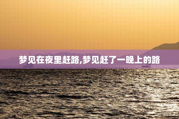 梦见在夜里赶路,梦见赶了一晚上的路