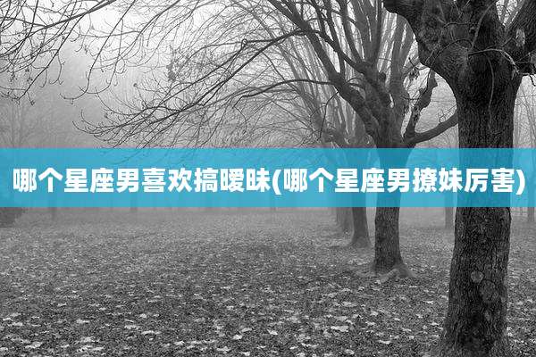 哪个星座男喜欢搞暧昧(哪个星座男撩妹厉害)