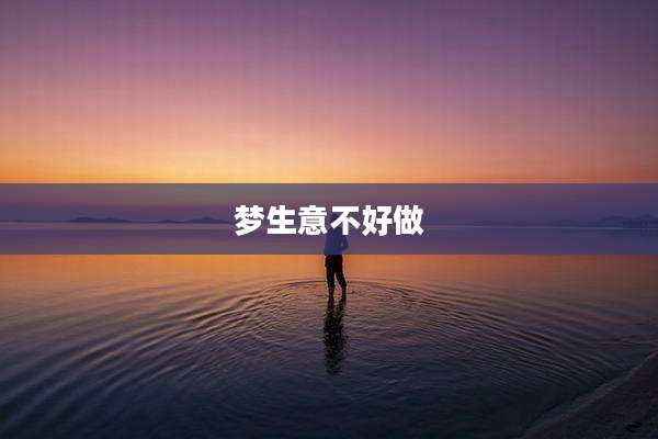 梦生意不好做