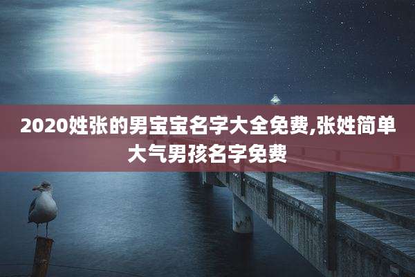 2020姓张的男宝宝名字大全免费,张姓简单大气男孩名字免费
