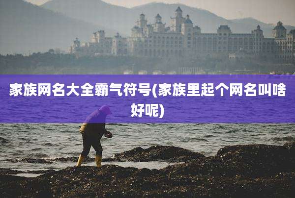 家族网名大全霸气符号(家族里起个网名叫啥好呢)