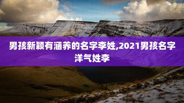男孩新颖有涵养的名字李姓,2021男孩名字洋气姓李