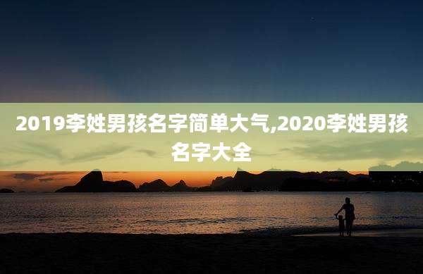2019李姓男孩名字简单大气,2020李姓男孩名字大全