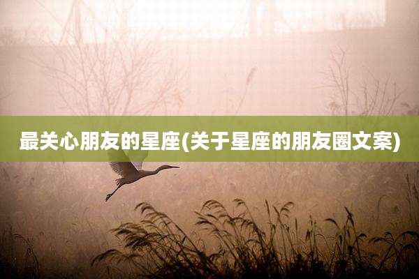 最关心朋友的星座(关于星座的朋友圈文案)