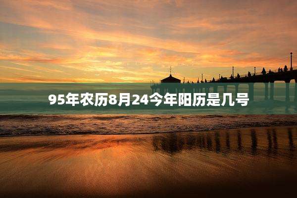 95年农历8月24今年阳历是几号