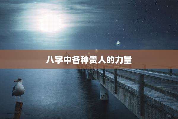 八字中各种贵人的力量