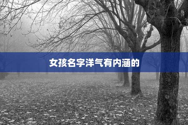 女孩名字洋气有内涵的
