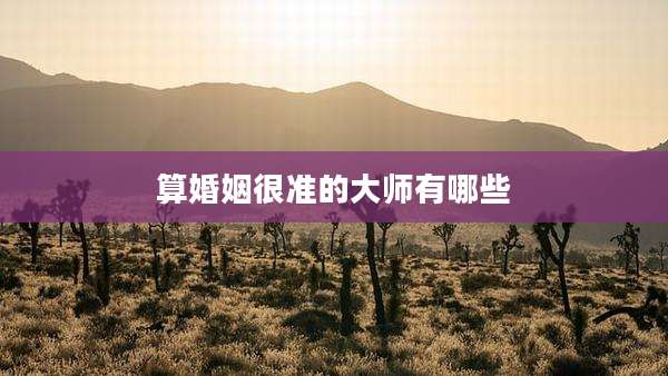 算婚姻很准的大师有哪些