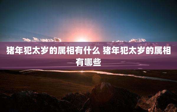 猪年犯太岁的属相有什么 猪年犯太岁的属相有哪些
